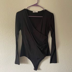 Black long sleeve body suit